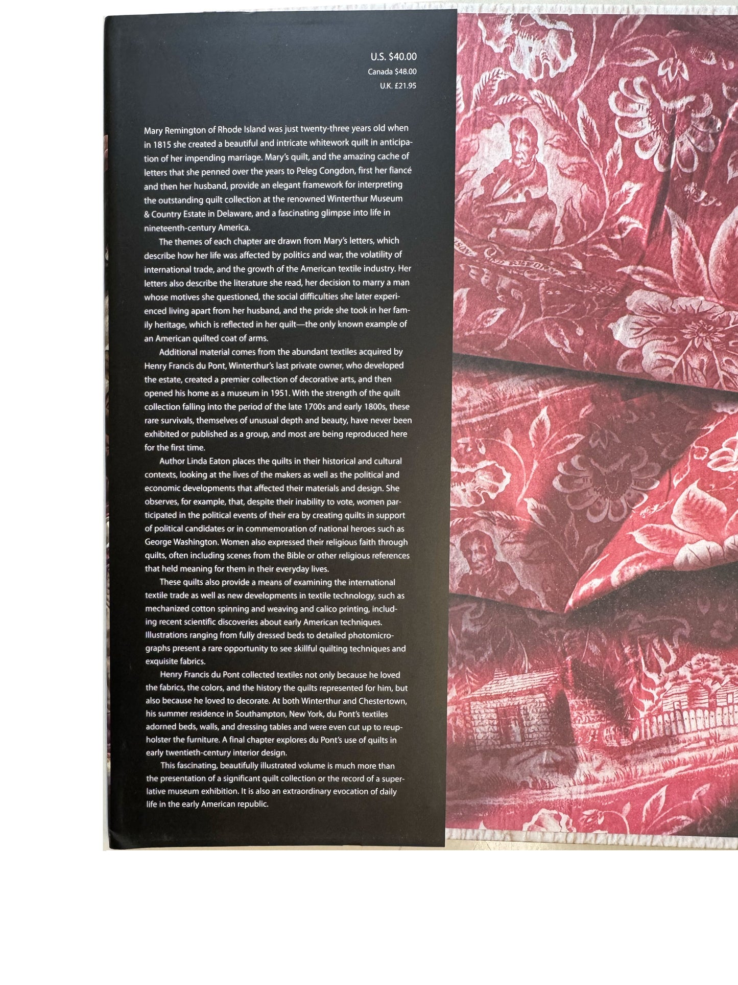 Book Dust Cover Flap Quilts in a Material World