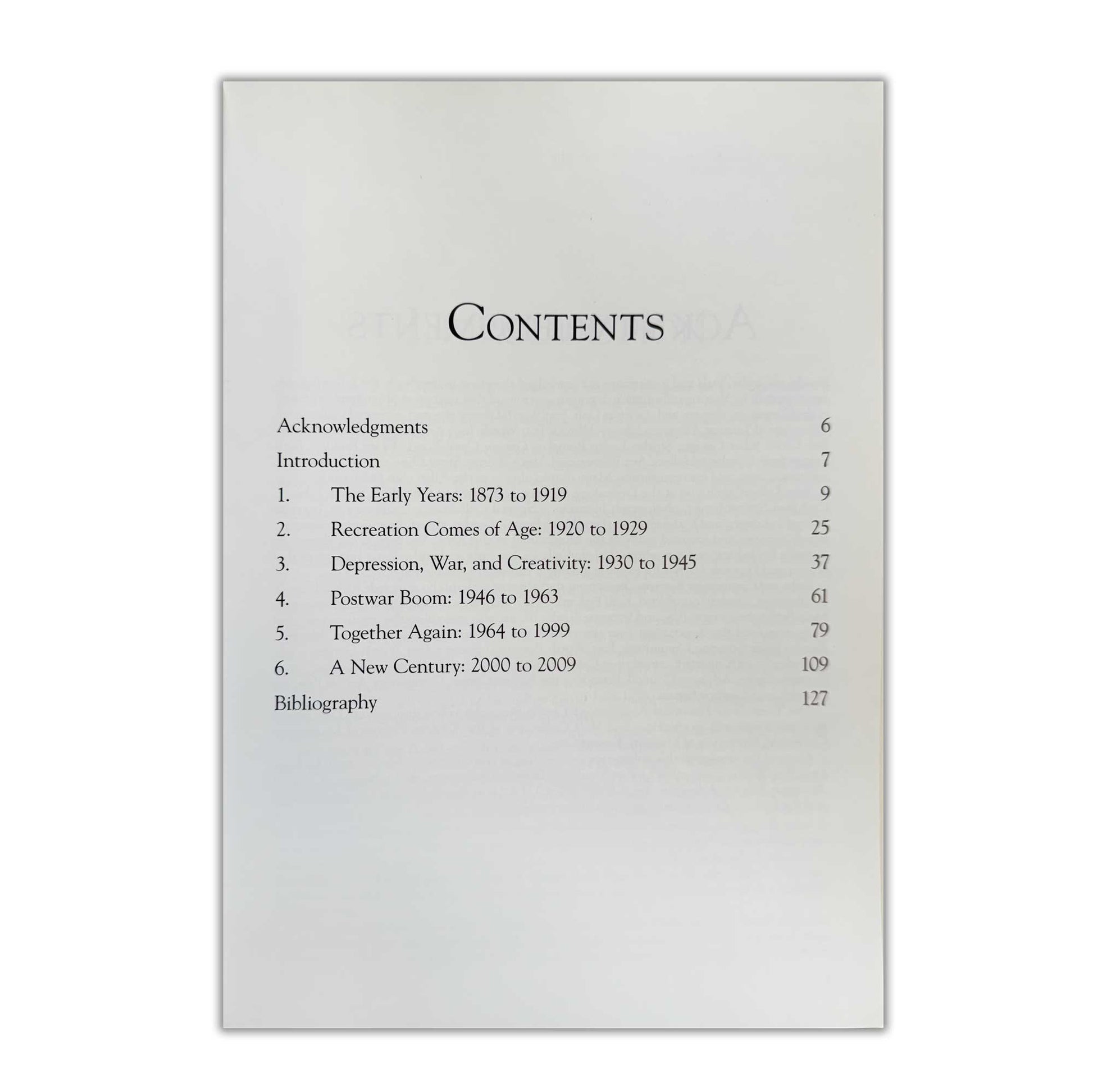 Fort Worth Parks book table of contents